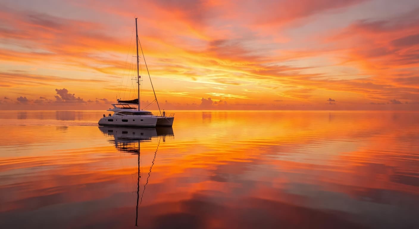 Golden sunset boat cruise